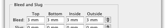 Bleed settings in Adobe InDesign Bleed settings in Adobe InDesign